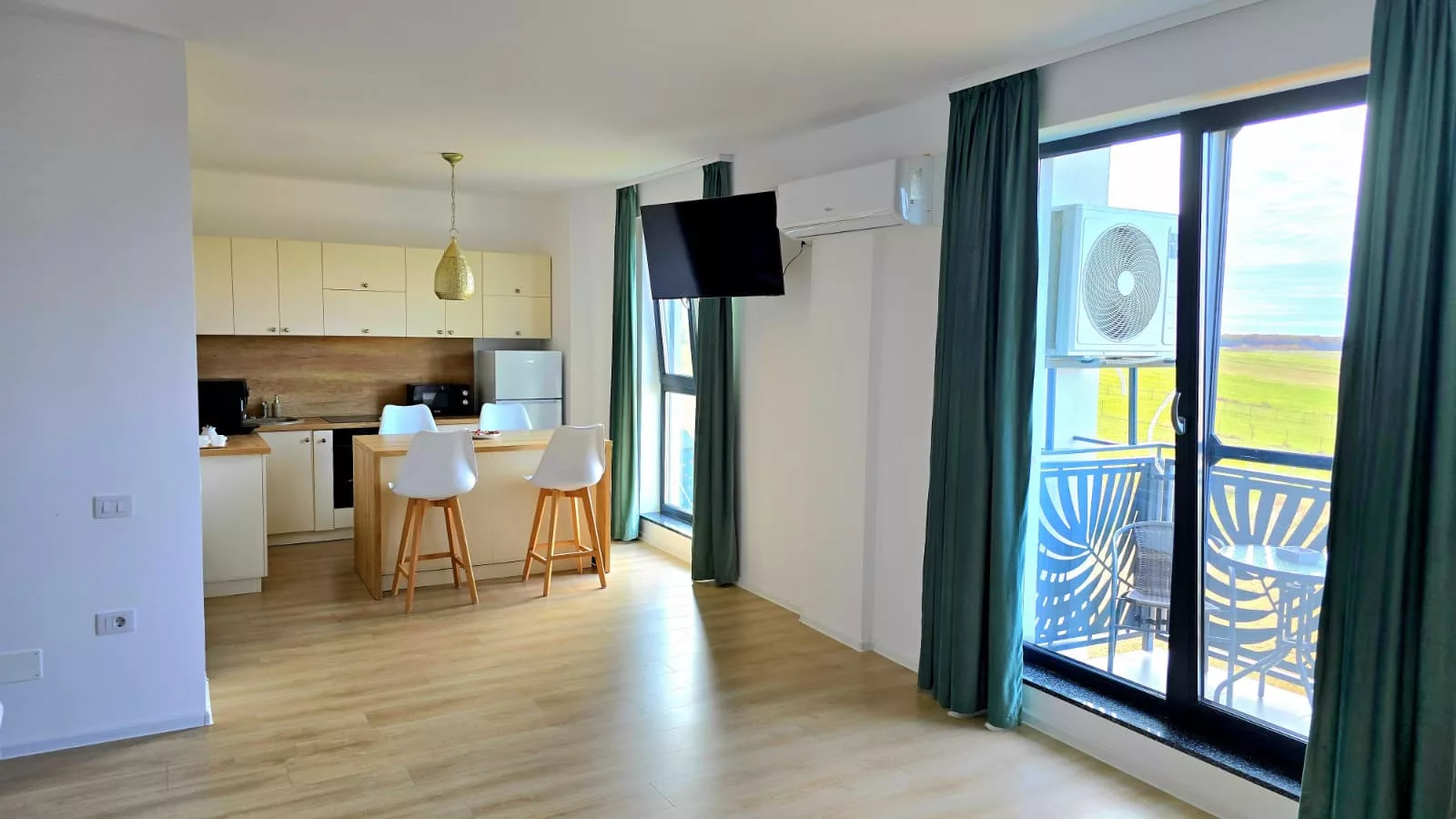 Bucatarie moderna, apartament Baile Felix cazare regim hotelier